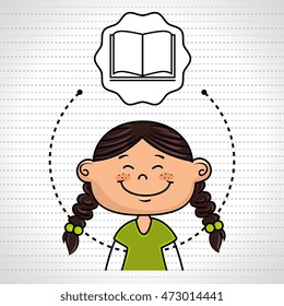girl cartoon cap icon. vector illustration design