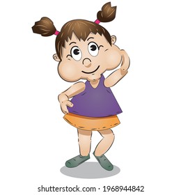 Girl Cartoon Character and Illustration