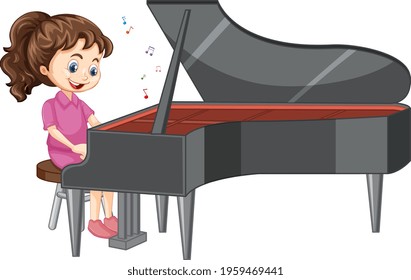 ピアノ 少女 のイラスト素材 画像 ベクター画像 Shutterstock