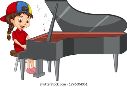 ピアノ 少女 のイラスト素材 画像 ベクター画像 Shutterstock