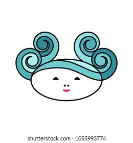 Girl Cartoon Character. Vector Illustration.