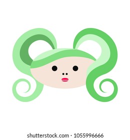Girl Cartoon Character. Vector Illustration.
