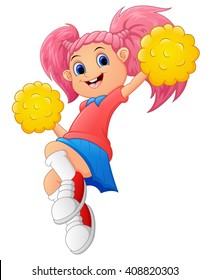 Girl cartoon Cheerleader