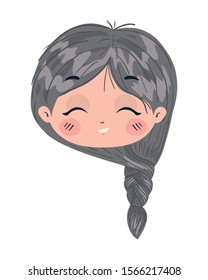 Girl cartoon design, Kid childhood little people lifestyle and person theme Vector illustration