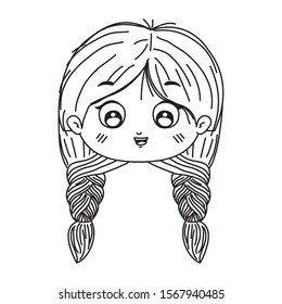 Girl cartoon design, Kid childhood little people lifestyle and person theme Vector illustration