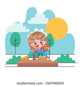 Girl cartoon design, Kid childhood little people lifestyle and person theme Vector illustration