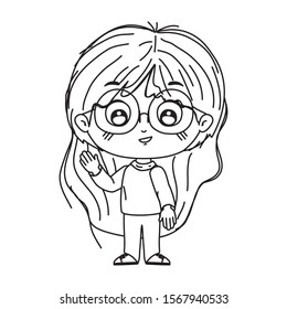 Girl cartoon design, Kid childhood little people lifestyle and person theme Vector illustration