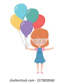 Girl cartoon design, Kid childhood little people lifestyle and person theme Vector illustration