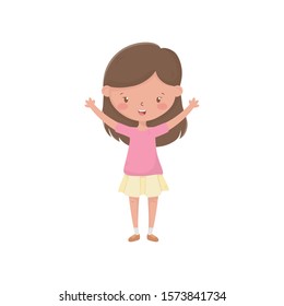 Girl cartoon design, Kid childhood little people lifestyle and person theme Vector illustration