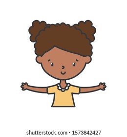 Girl cartoon design, Kid childhood little people lifestyle and person theme Vector illustration