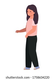 Girl cartoon design, Kid childhood little people lifestyle casual person cheerful and cute theme Vector illustration