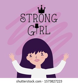 Girl cartoon design, Power strong woman female feminism freedom and fight theme Vector illustration