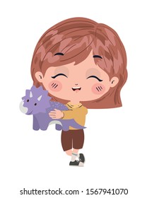 Girl cartoon design, Toy childhood play fun kid game gift and object theme Vector illustration