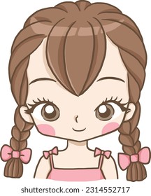 girl cartoon doodle kawaii anime coloring page cute illustration drawing character chibi manga comic