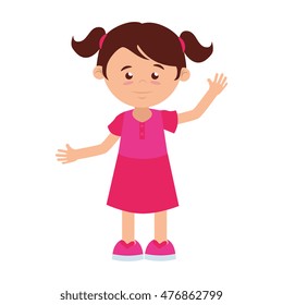 girl cartoon happy isolated