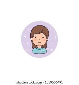 Girl cartoon icon design, Kid woman childhood little people lifestyle and person theme Vector illustration