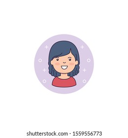 Girl cartoon icon design, Kid woman childhood little people lifestyle and person theme Vector illustration