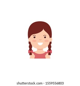 Girl cartoon icon design, Kid woman childhood little people lifestyle and person theme Vector illustration
