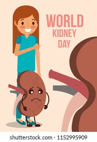 girl with cartoon kidney world campaign wellness