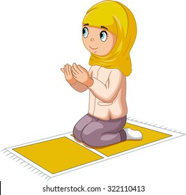 Girl Cartoon Praying