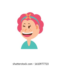 Girl cartoon with red hair design, Kid childhood little people lifestyle casual person cheerful and cute theme Vector illustration