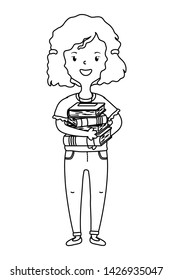 Girl cartoon of school design
