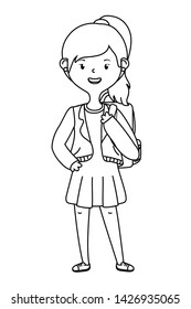 Back Schoola Cute Girl Ready School Stock Illustration 686827471 ...