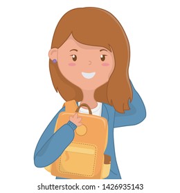 Girl cartoon of school design
