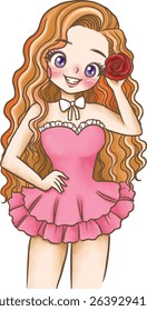 Girl, Cartoon, Scribble, Kawaii, Anime, Coloring Page, Cute, Illustration, Collage, Character, Chibi, Manga, Drawing, Hand Drawn