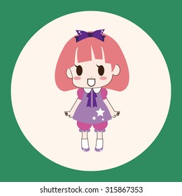girl cartoon theme elements vector,eps