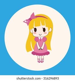 girl cartoon theme elements vector,eps