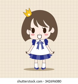 girl cartoon theme elements vector,eps