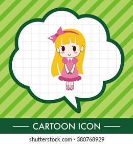 girl cartoon theme elements vector,eps