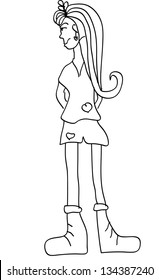 girl cartoon. vector