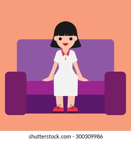 Girl cartoon vector.