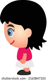 Girl Cartoon vector art and illustration