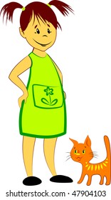 Girl and cat
