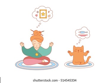 Girl and cat