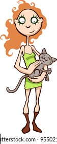 Girl with a cat