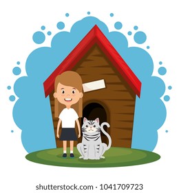 girl with cat character
