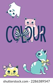 girl, cat, cute, dress, young, happy, beautiful, child, animal, female, cartoon, vector, background, illustration, fun, white, woman, pet, summer, smile, kid, little, love, fashion, character, design