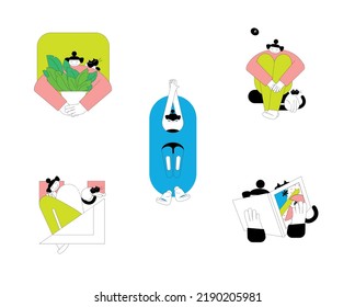 Girl and cat, rest time