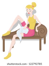 Girl with Cat Vector