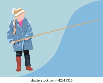 girl catching fish
