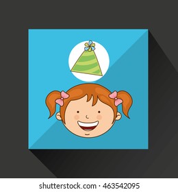 girl in a celebration party icon, vector illustration