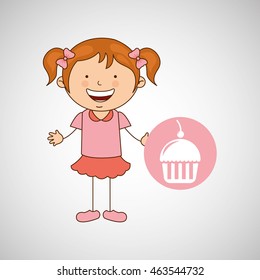 girl in a celebration party icon, vector illustration