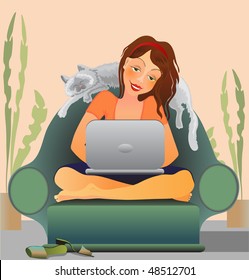 girl in the chair