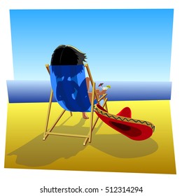 girl in a chaise lounge