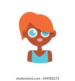 girl character, cartoon flat style, vector art illustration.