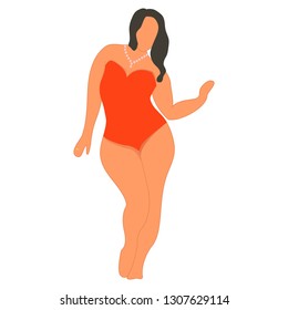 Girl character in flat style. Vector illustration.
